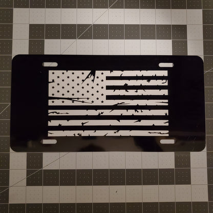 Tattered Flag License Plate